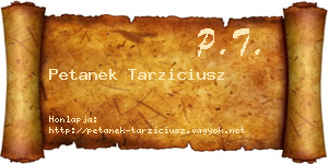 Petanek Tarziciusz névjegykártya